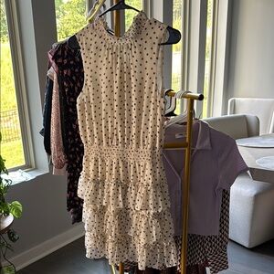 Express Cream Polka Dot Mini Dress
